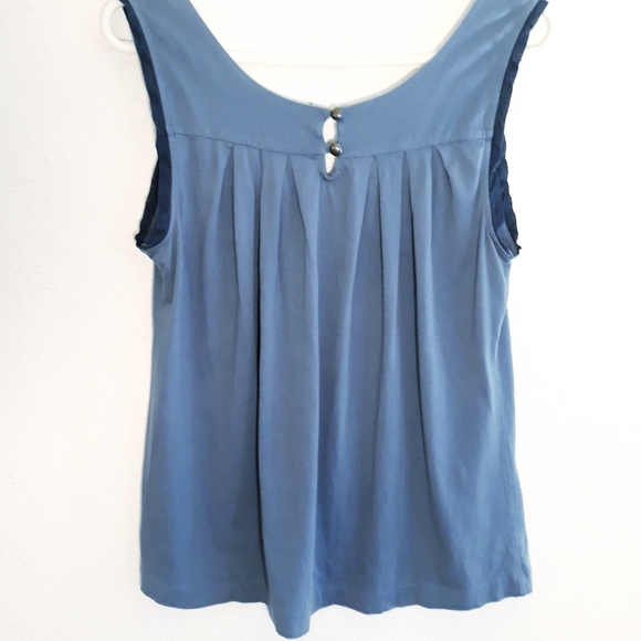 Anthropologie Deletta Blue Jewel Bead Tank Top - Size Medium - Picture 2 of 5